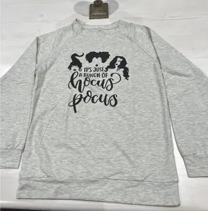 NWOT! HOCUS POCUS Crew neck grey size medium thumbnail 1