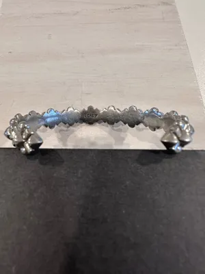 j.crew silver tone geometric floral cuff bracelet thumbnail 5