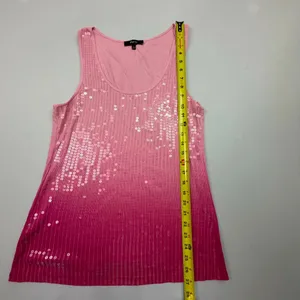 Express Women's Pink Ombre Ribbed Tank Top with Sequin Embellishments thumbnail 5