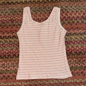 PINK & BROWN HENLEY STRIPE TANK TOP thumbnail 3