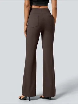 Halara Flex High Waisted Slight Flare Work Pants Brown Size M Office NEW thumbnail 3