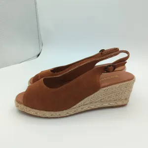 Barbour Nadia Women's Brown Suede Espadrille Wedge‎ Slingback Sandals US 8 UK 6 thumbnail 2