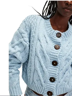 Free People Bonfire Cable Knit cardigan thumbnail 2