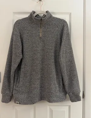 Holloway Gray Cuddly Quarter Zip Mock Neck Pullover Sweater Medium thumbnail 1