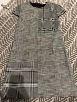 Alice + Olivia Gray Plaid Patchwork Mini Dress thumbnail 4