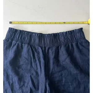 Quince Women's 100% European Linen High Waisted Shorts Deep Navy Size L thumbnail 5
