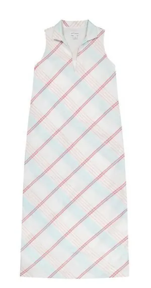 Petit Peony Kate Caftan Women's Plaid Collared Sleeveless Dress Multicolor Large thumbnail 1
