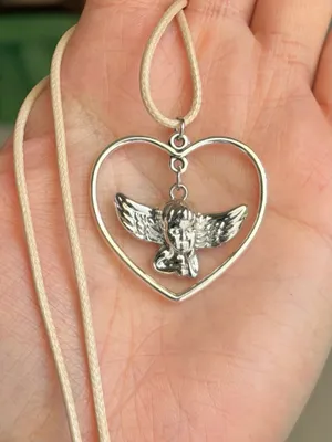 Handmade vintage antique fairy angel cherub heart necklace❤️ thumbnail 3