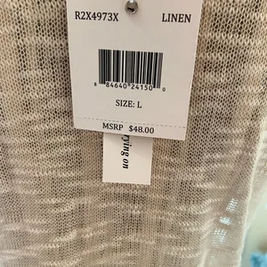 RXB sleeveless cream color sheer top size large thumbnail 6