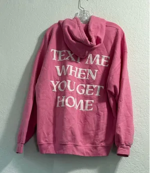 Pink Lonely Ghost Text me when you get home hoodie XL sweatshirt thumbnail 1
