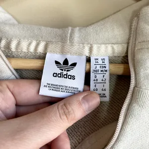 Adidas vintage retro colorblock beige navy burgundy pullover hoodie women's M thumbnail 3