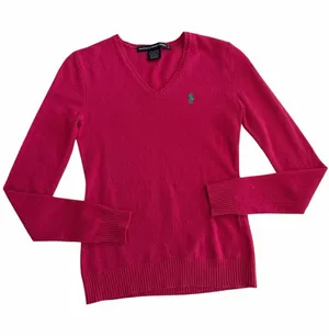 Ralph Lauren Sport Pink V-Neck Cashmere Blend Long Sleeve Sweater thumbnail 1