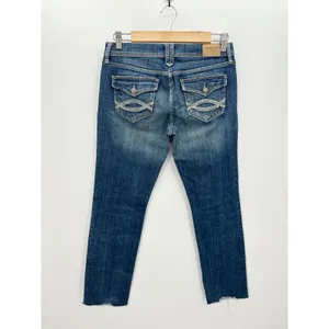 Abercrombie Women‎ Perfect Stretch Straight Leg Denim Jeans Raw Hem Size 4 thumbnail 2