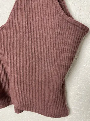 BNWT! Abercrombie & Fitch Brown Ribbed V-Neck Crop Top Size XL thumbnail 7