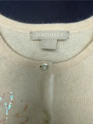 Janeville Sequin Embellished Lambswool Cardigan - Cream thumbnail 6
