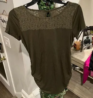 COPY - Women’s Green Motherhood Small Maternity Top thumbnail 1