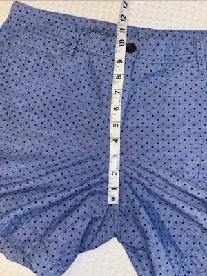 Talbots Girlfriend Chino Shorts Size 12 Light Blue Navy Polka Dot Classic Preppy thumbnail 10