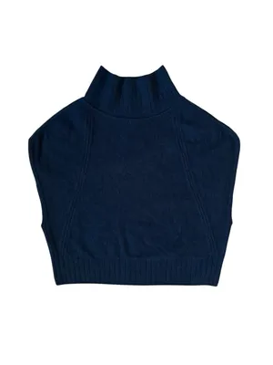Pilcro Cashmere Mock-Neck Sweater Vest Quiet Luxury Minimalist City Preppy thumbnail 2