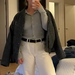 Michael Kors Gray Polo Sweater SMALL Fitted Cardigan Preppy Silk Cotton $300 thumbnail 6