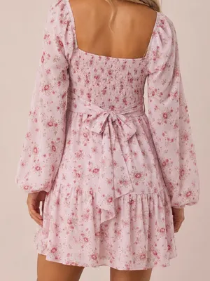 NEW Altar’d State Pink Floral Mini Dress Size XL NWT thumbnail 2