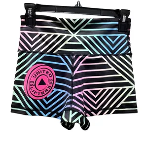 United‎ Lifters Striped Multi Colored High Waisted Compression Shorts Size Small thumbnail 3