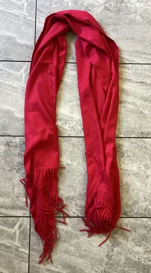 Halara NWOT Women Red Tassel Fringe Scarf Solid Soft Wrap Shawl Lightweight thumbnail 1