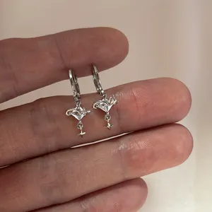 CZ Star Love Heart Dangle Drop Earrings for Women thumbnail 4