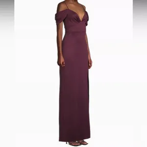 Sachin & Babi Brittany Stretch Crepe Cold-Shoulder Gown Size‎ 6 Deep Wine NWT thumbnail 3