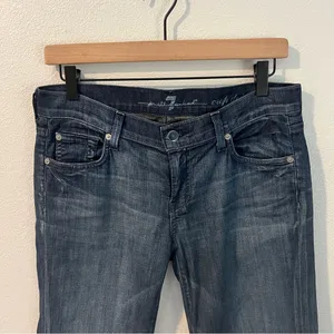 7 For All Mankind Dojo Lightweight Stretch Dark Wash Denim Crop Capri‎ Jean 28 thumbnail 3