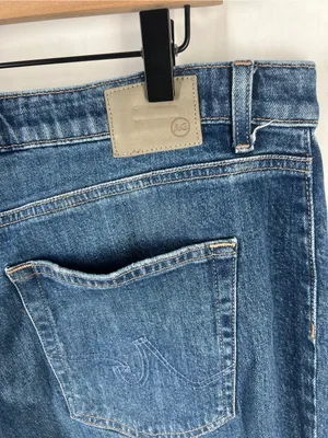 AG Saige Wide Leg Crop Watermist Paneled Jeans Size 33 thumbnail 7