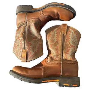 Ariat 4LR Brown Leather Western Boots Women US 6 Embroidered Cowboy thumbnail 2