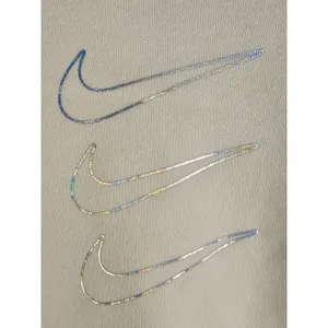 Nike Womens White Iridescent Swoosh Sportswear Icon Clash Cropped Sweatshirt Sm thumbnail 4