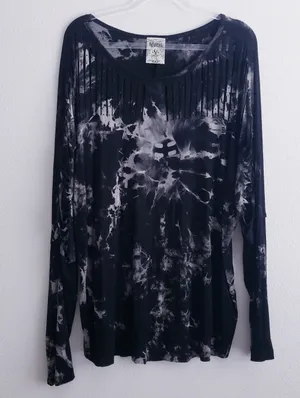 Vocal Laser Cut Tie Dye Long Sleeve Top thumbnail 2