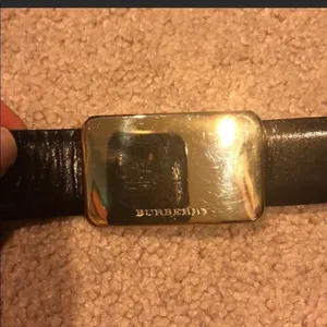 Burberry Black Leather with Gold Plaque Belt thumbnail 6