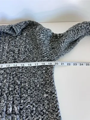 GAP Women's‎ Mockneck Cable-Knit Cotton Sweater Dress Charcoal Cozy Casual thumbnail 6