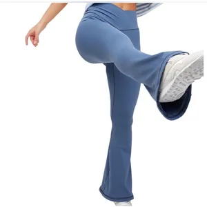 OFFLINE by Aerie Real Me Crossover High Waisted Flare Leggings Blue Small thumbnail 3