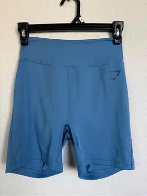 Gymshark Power High Waist Scrunch Butt Biker Shorts Blue Size M thumbnail 3