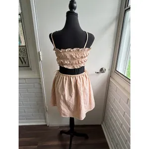 Sabo Lucy Smocked Cutout Mini Dress XS Size 2 boho beach coastal festival thumbnail 5