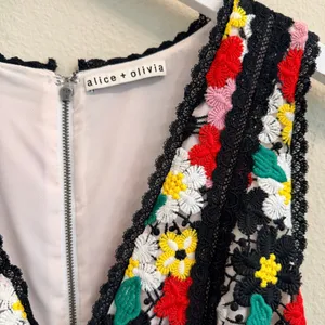 Alice + Olivia Zula Party Mini Dress Size 2 XS Floral Lace Embroidered Cocktail thumbnail 6