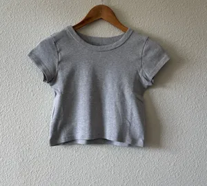 Brandy Melville Grey Baby Tee thumbnail 1