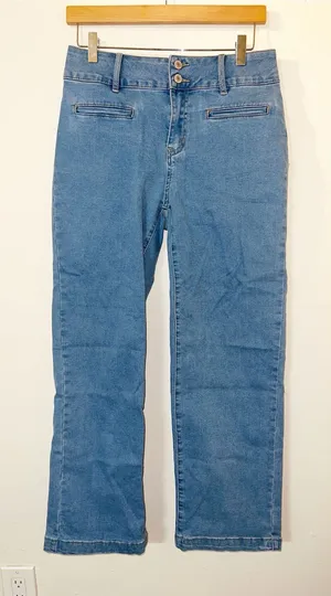 Sidereal Classic Women's Light Blue Double Button Jeans with Casual Straight Leg thumbnail 1
