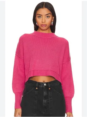 Free People Easy Street Pullover Cropped Sweater thumbnail 4