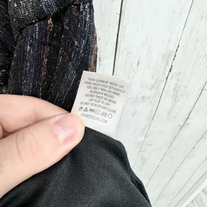 Francescas Dress Women Size XS Sparkly Spaghetti Black Gold Sparkle Cocktail NWT thumbnail 5