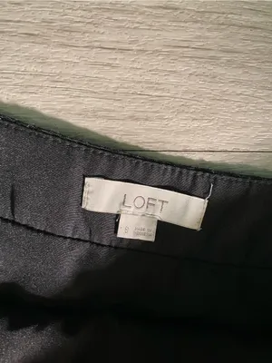 LOFT Black Mini Skirt with Subtle Floral Texture thumbnail 2