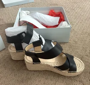 Sole Society Sandals Black Wedge Straps thumbnail 2