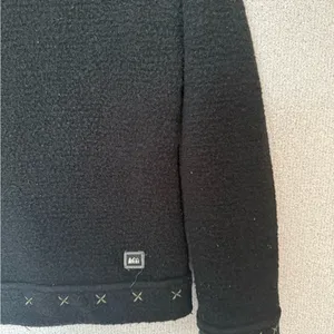 Rei Womens Size Small ful zip black‎ hooded jacket italian fabric thumbnail 5