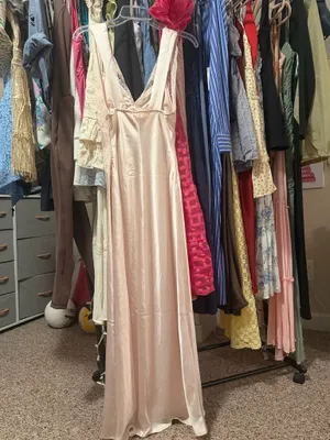 Lace Top Maxi Dress in Blush Color thumbnail 5