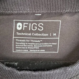 FIGS Technical Collection Black Scrub Top M Pocket Tee Unisex Medical Workwear thumbnail 5