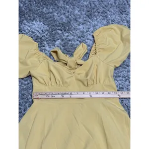 The Vintage Shop Women’s Cottagecore Dress Mustard Puff Sleeve Open Back M NWOT thumbnail 12