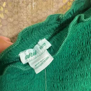 Aerie Kelly Green Smocked Strapless Midi Beachy Summer Dress XS NWT thumbnail 4